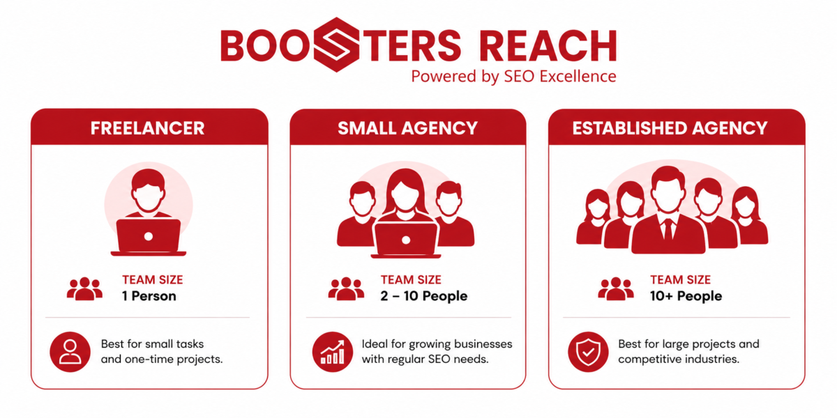 Freelancer vs small agency vs established SEO agency comparison Pakistan